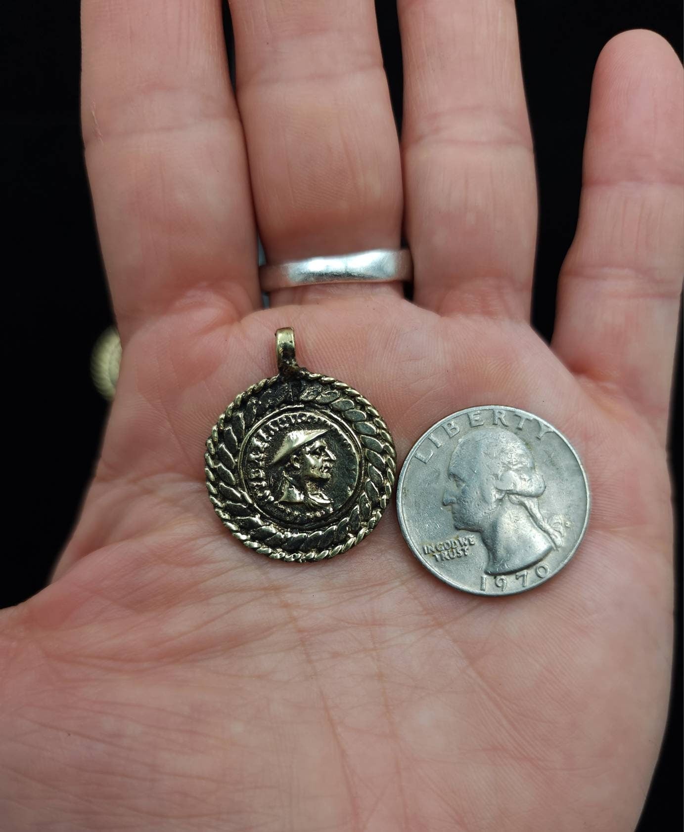 Afghani Artisan Hands Brass Pendants 29mm Long x 23mm Wide / Vintage / Tribal / Ethnic  / Jewelry Making Supplies.