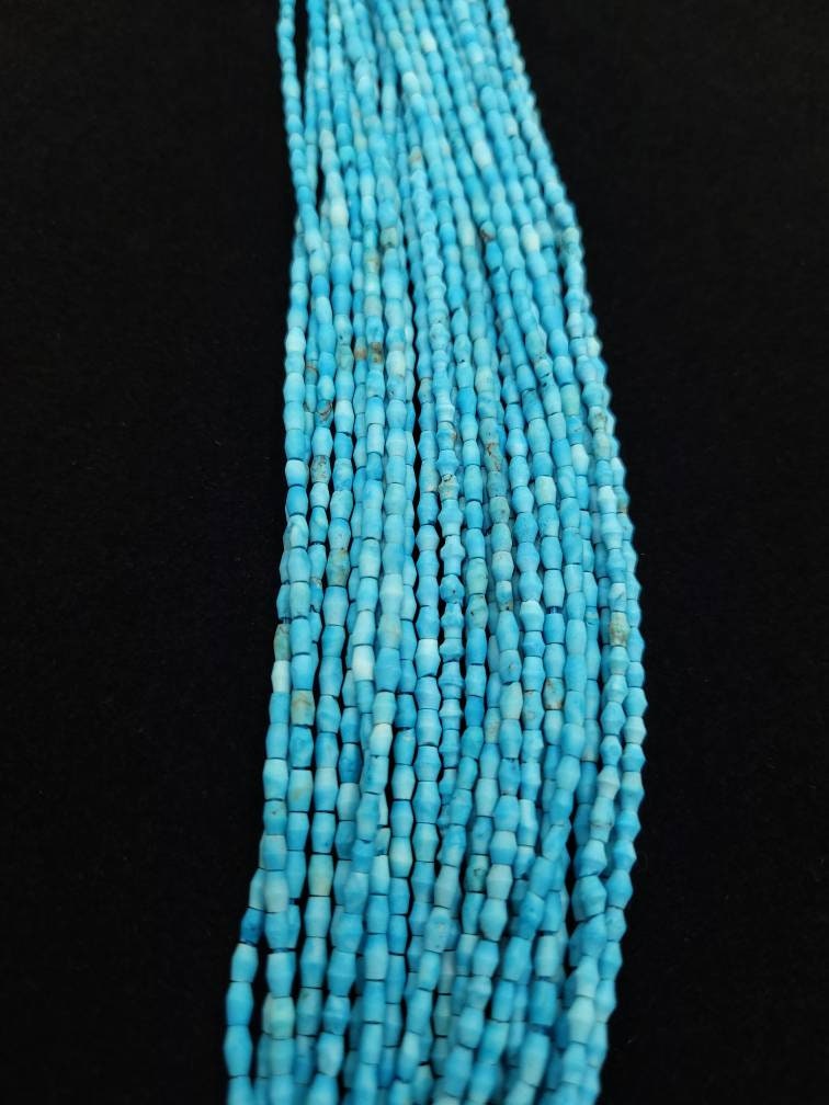 Heishi Natural Genuine Turquesa Bicone Beads 4mm x 3mm Strand 14-15"  100 + Beads / Afghani Beads / Jewelry Making Supplies.