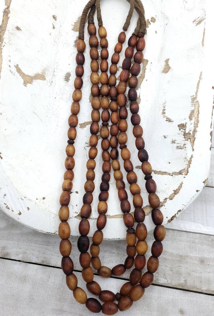 African Camel Bone Beads Necklace 13-14" Inches Long 11-15mm x9-10mm, African Trade Beads, African Bone Beads, Jewelry Making Supplies.