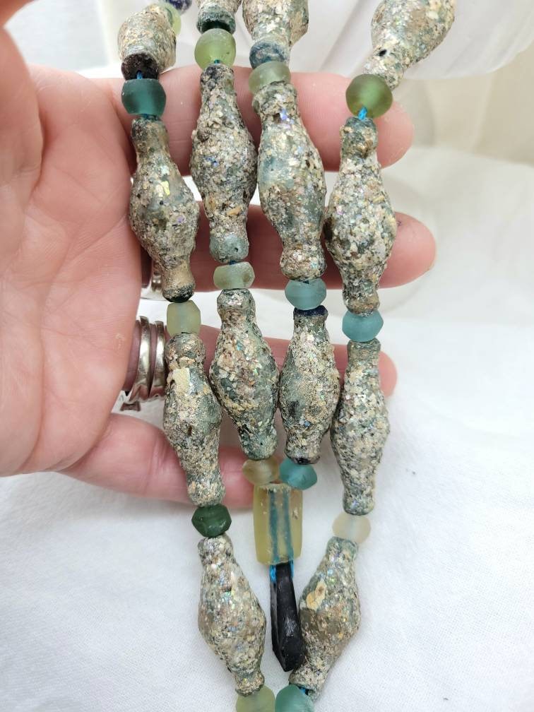 Very Old Roman Glass / Price For a Single Piece /Discovered By Excavation In The Sahara / Jewelry Supplies / Hard to find.