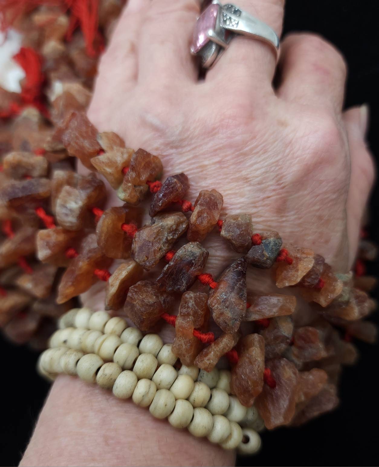 Old Raw  Honey Calcite Beads From Afghanistan Full Strand  14-15" Inches 10-20mm / Exclusive Beads Only Few Available / Jewelry Supplies.