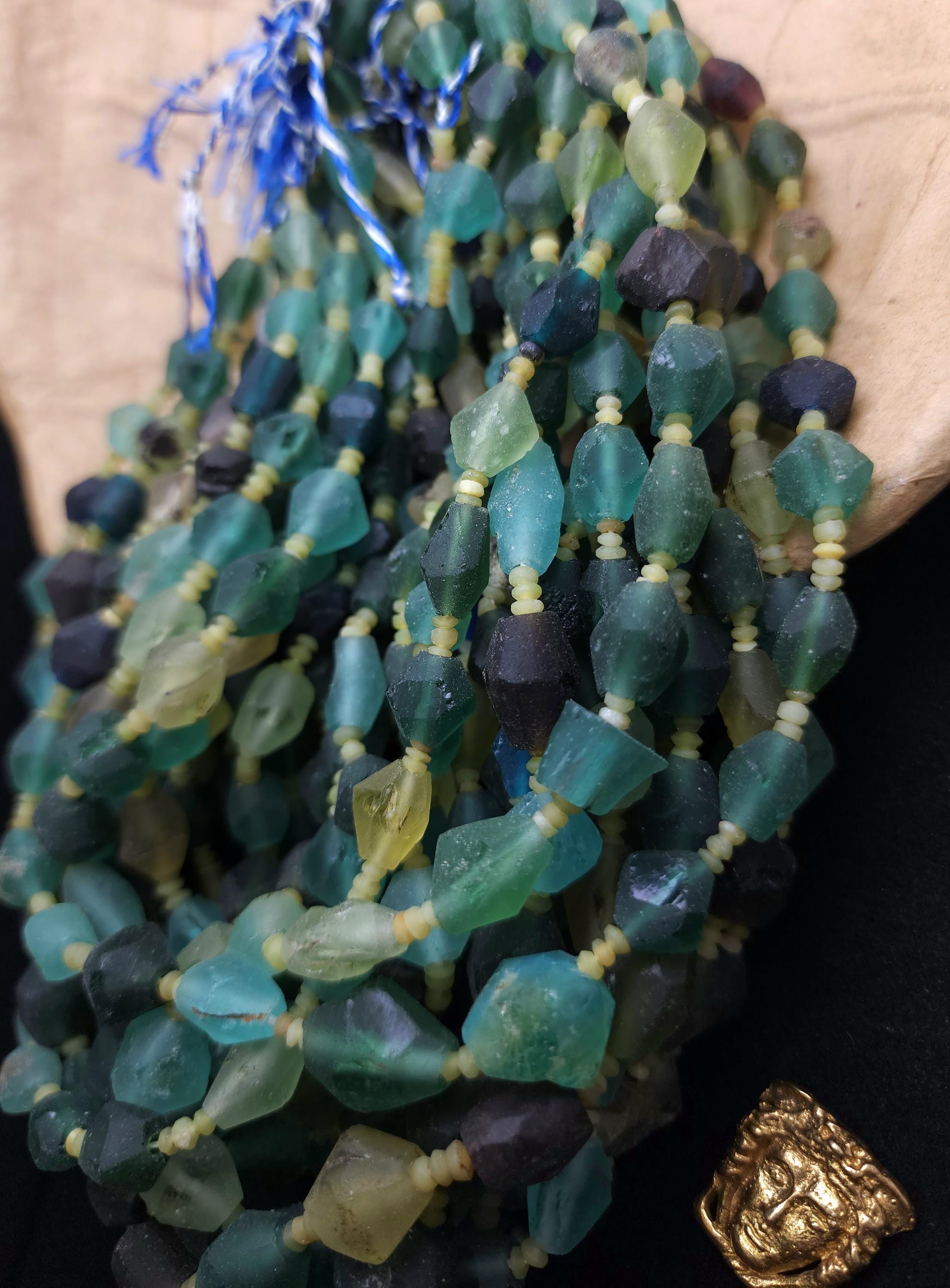 Genuine Ancient Roman Glass, Roman Glass Showing The Effects Of Age, Diamond-Shaped Beads Long 9mm-16mm, Jewelry Making Supplies