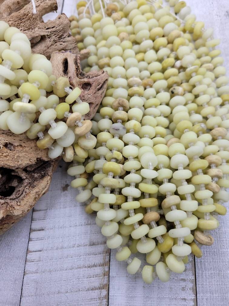 Natural Lemon Calcite Not Dyed/Genuine Calcite Disc Beads From Afghanistan / Choose Strand Length 7 "Or 14" 9-10mm x 4-5mm/Jewelry Supplies.