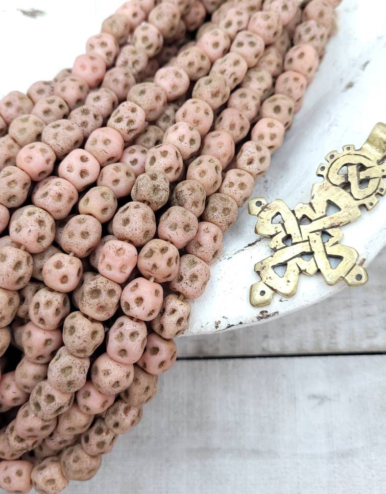 What A Beautiful Beads Designed By My Inspiration With Rustic Accent 15 Beads 10mm / Lampwork Beads / Indonesian / Thailand/Jewelry Supplies