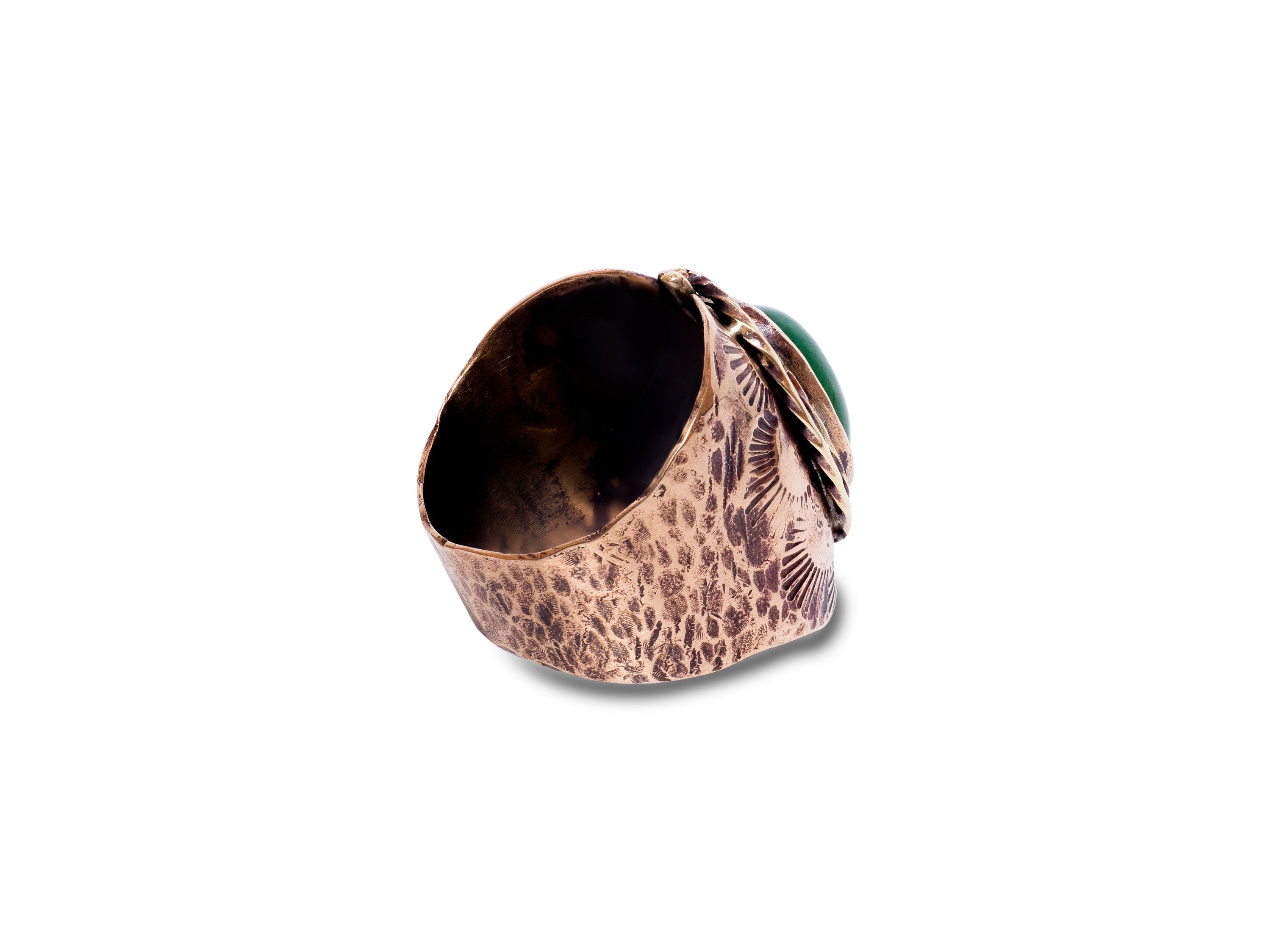 Size 10 Bronze Ring | Brass | Green Aventurine.