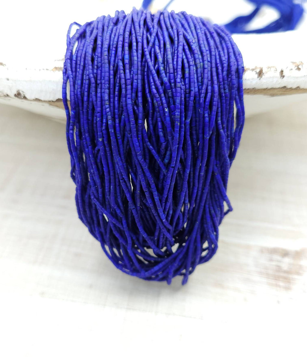 Beautiful Lapis Lazuli Heishi Tiny Beads 1mm Strand 14-15"  Long / Afghanistan Beads / Jewelry Supplies/ Handmade Beads / Unusual.