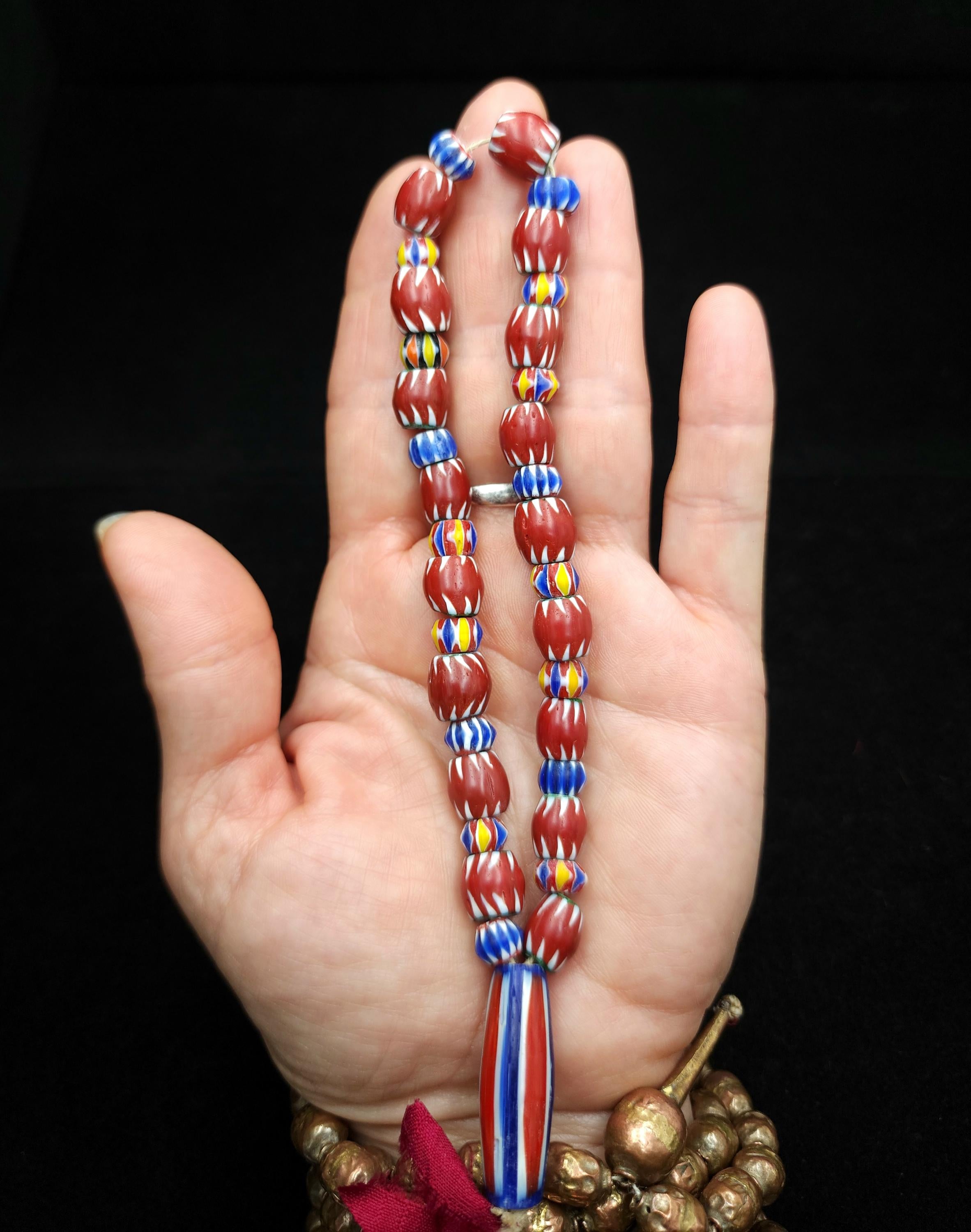 Red Chevron Multilayer Beads 5-10 × 8-10mm Strand 12" 33-35 Beads / Jewelry Making Supplies / Craft.