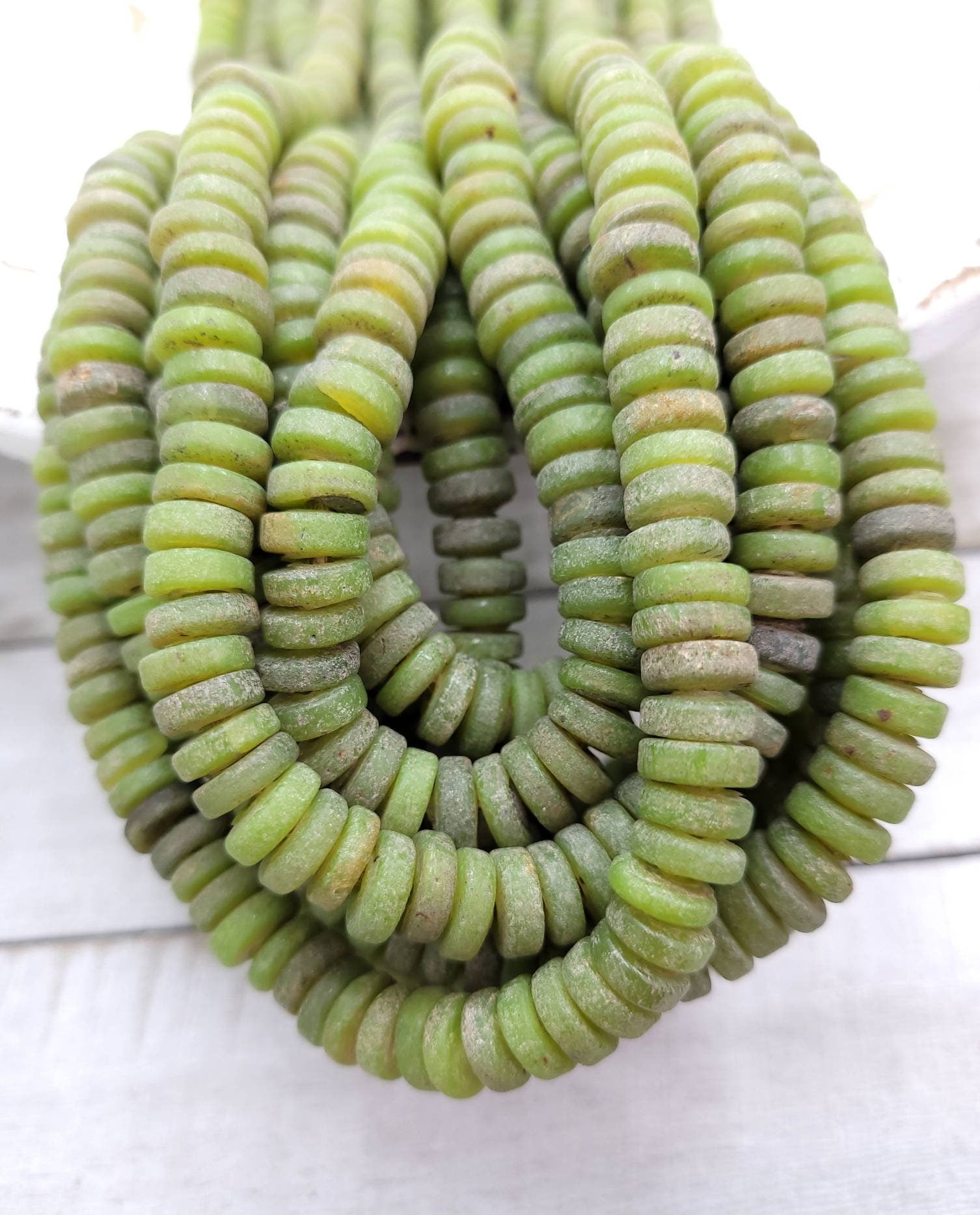 Beautiful Beads With Rustic Accent 10mm Strand 10" Long/ Indonesian / Java / Thailand / Jewelry Supplies.