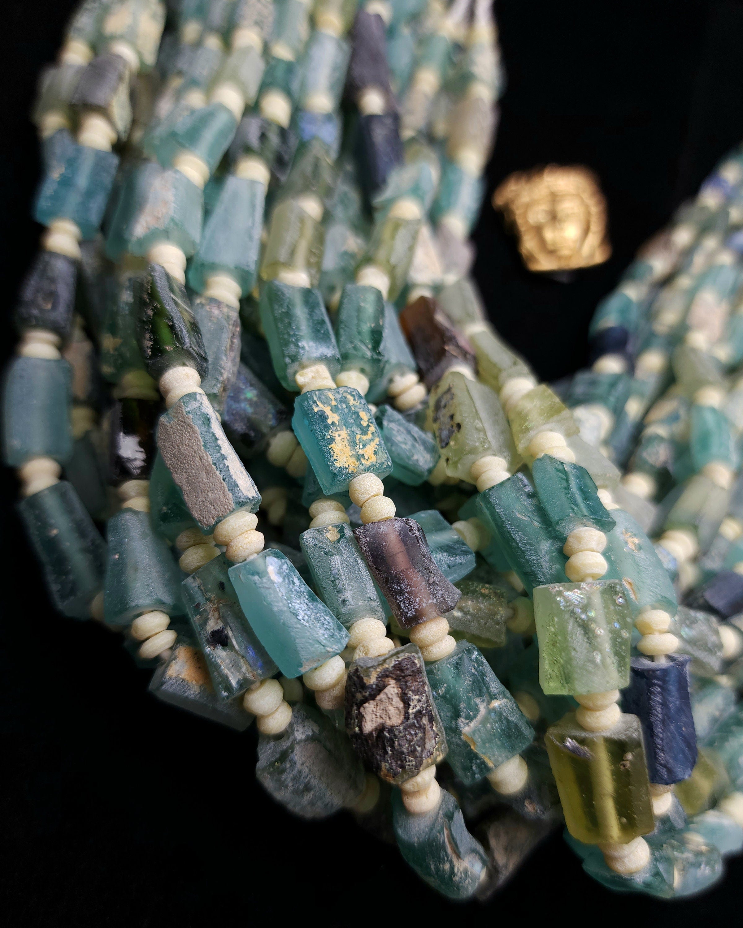 Antique Roman Glass, with a remarkable history spanning over 2000 years, this genuine glass is ideal for crafting exquisite jewelry.