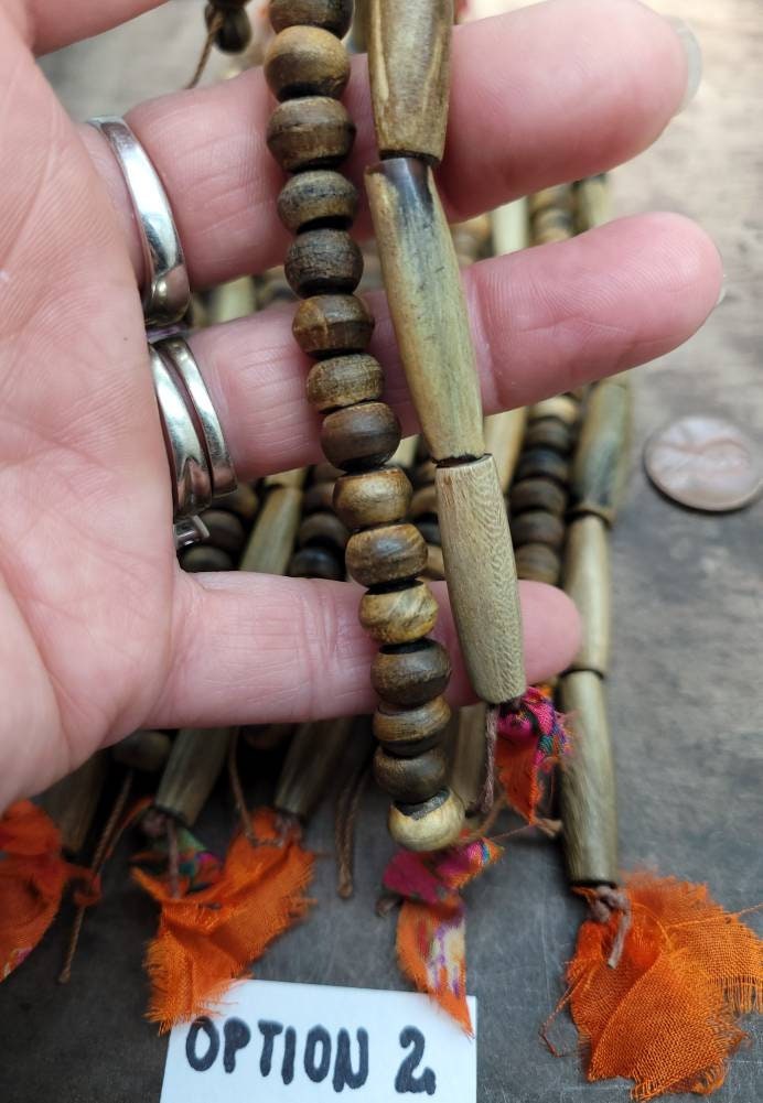 Handmade Horn Bone Beads/Two Strand Lot of Horn Bone Beads / Jewelry Supplies.