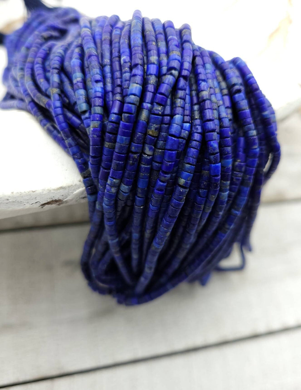 Beautiful Heishi LapisLazuli Beads From Afghanistan 2x2mm Strand 14" Long/Jewelry Supplies/ High Quality / Natural Precious Stones.