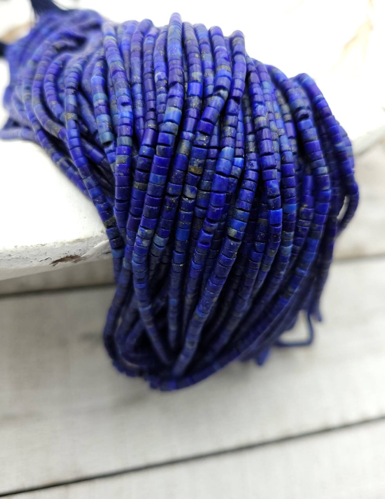 Beautiful Heishi LapisLazuli Beads From Afghanistan 2x2mm Strand 14" Long/Jewelry Supplies/ High Quality / Natural Precious Stones.