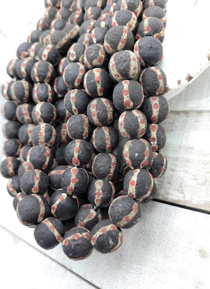 Handmade Rustic Accent Beads From Thailand 12-13mmx12-13mm  Strand With 12 beads  / Jewelry Supplies /Java / Indonesia / Boho / Ethnic .