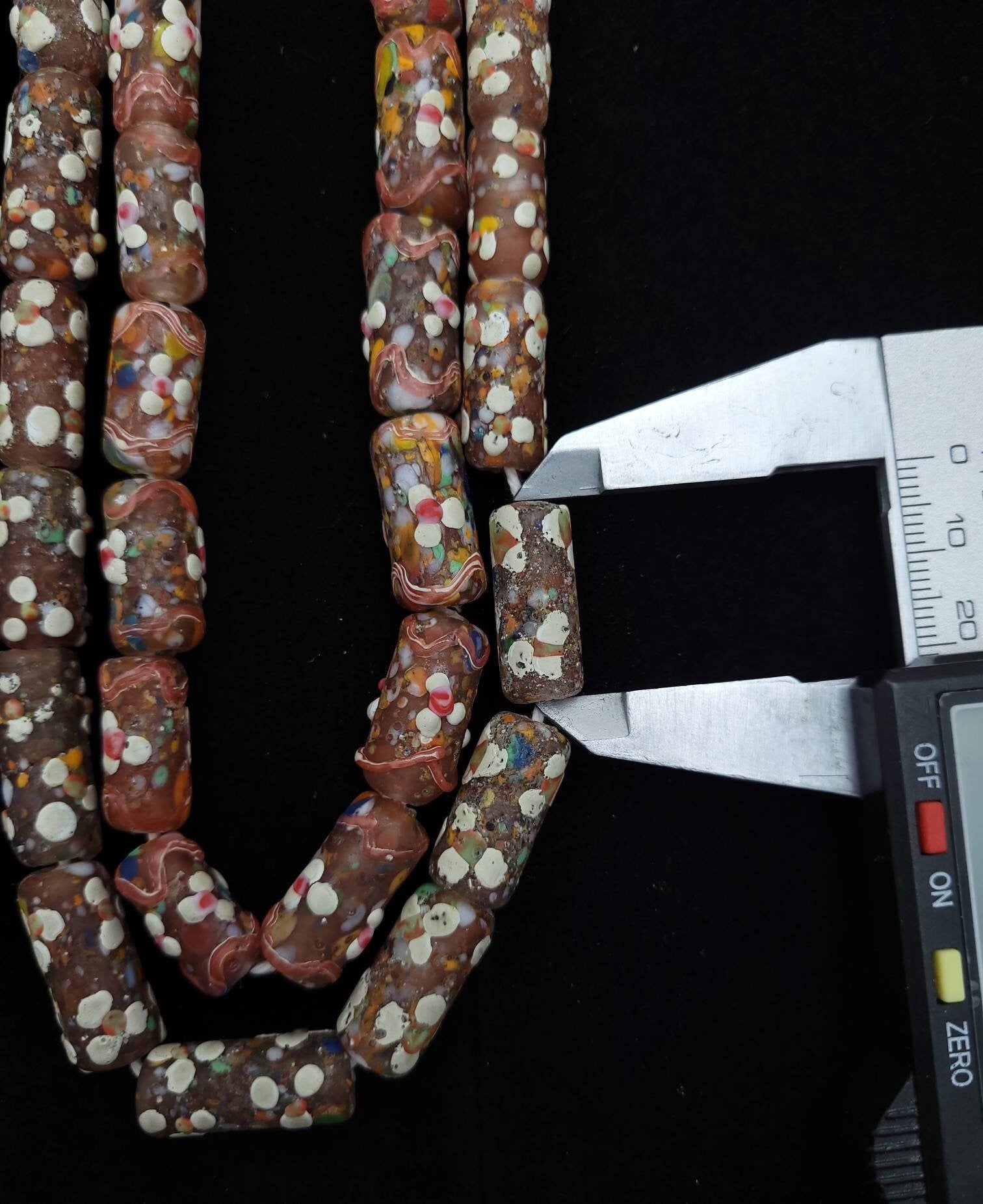 Old Glass Beads From The 90's Rustic Beads From Thailand Lot of 4 Beads 18-23mm x 9-11mm, Jewelery Supplies, Indonesian Lampwork Beads