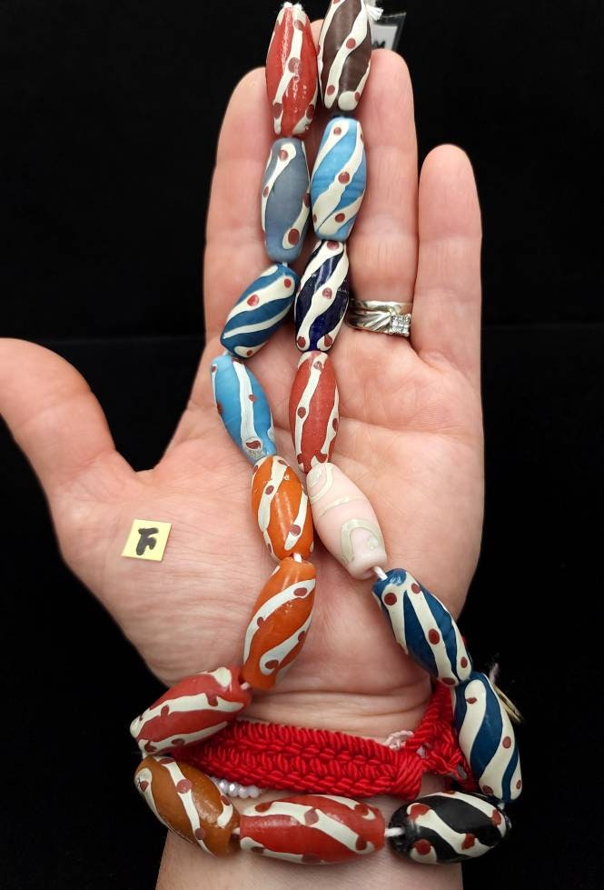 Tubular Glass Beads Hand Made From Thailand / Insonesia Beads / Lampwork beads / 18 "Strand / Jewelry Making Supplies.