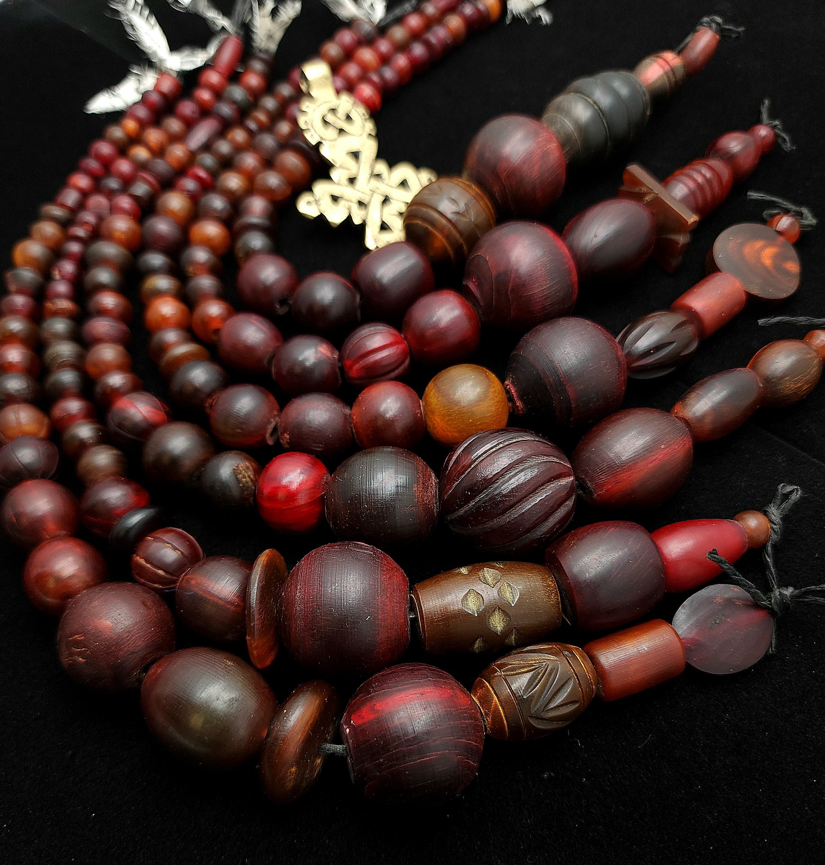 Red And Orange Bone Beads, Strand 12" Inches 8-30mm×8-28mm, Hand Carved, Ethnic, Tribal Bone, African Bone Beads, Jewelry Making Supplies.