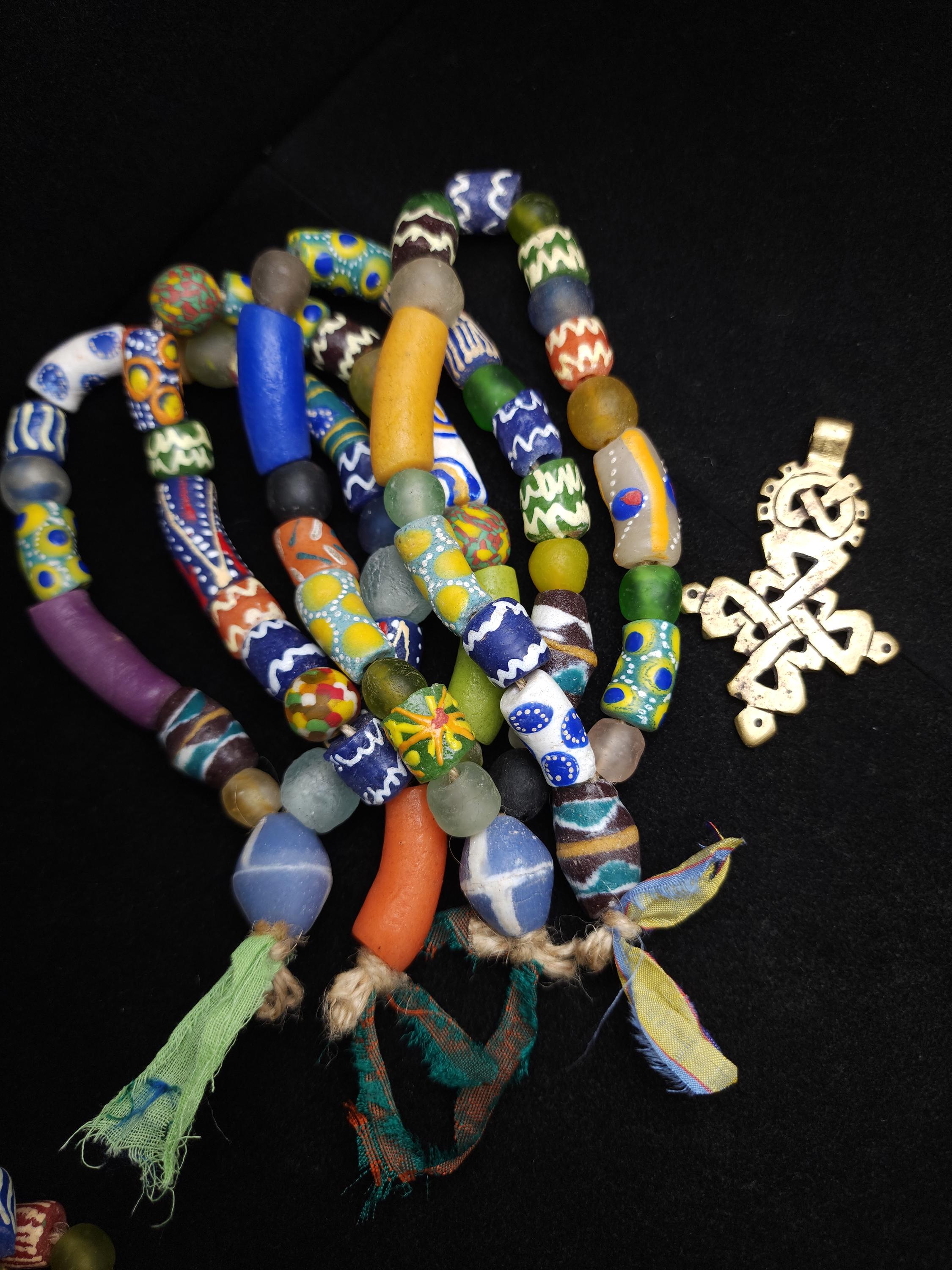 Wide Variety Of African Recycled Glass Beads Strand 10" 10-32mm / Recycled Glass Beads / Funn Multicolor Beads / Jewelry Supplies / Craft.