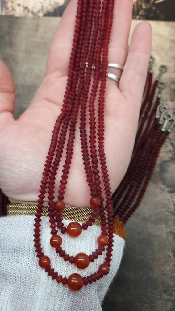 Beautiful Round Saucer Shaped Carnelian Beads/Natural Authentic Fully Genuine Carnelian Necklace /Jewelry From Afghanistan/Jewelry Supplies