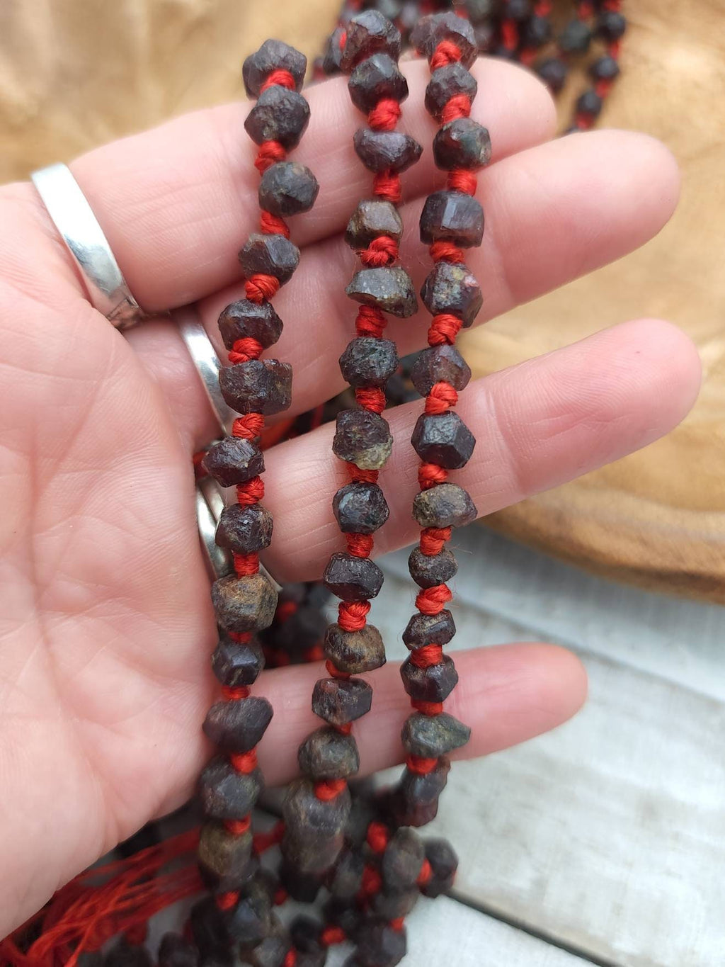 Old  Natural Garnet Beads From Afghanistan, Ancient Found Stone Beads, Strand 15-16" Inches 40-45 Beads 6-8mm, Jewelry Supplies.