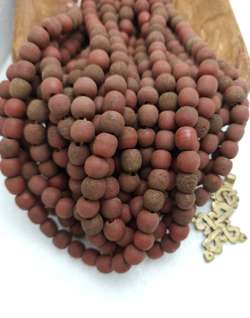 Rustic Rough Porous Glass Beads 10-11 × 9-11mm Hole 4-6mm, Choose Full Strand 17"+ Inches or Half Strand, Jewelry Making Supplies.