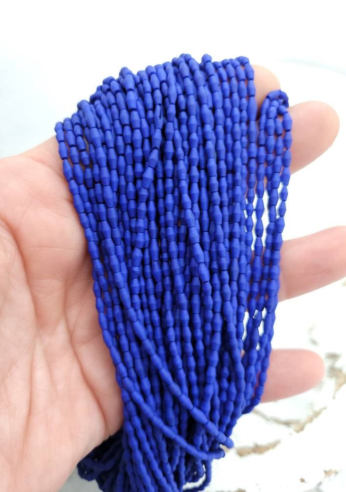 Blue Bicone Howlite Beads From Afghanistan 4-5mm x 2mm Strand 13" / Jewelry Making Supplies.