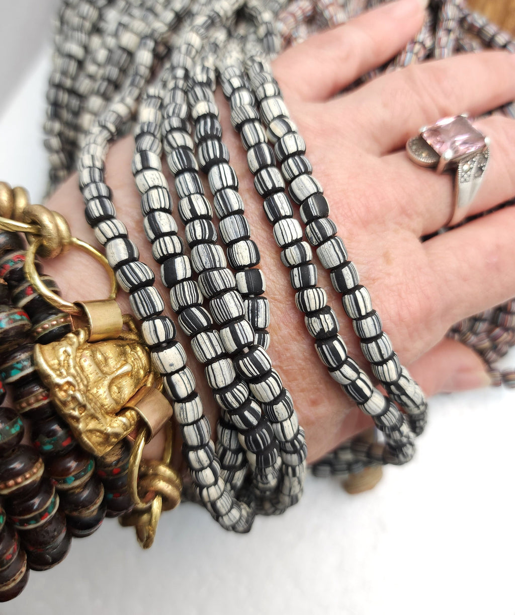 Full Strand 23" Venetian Style Currant Glass Beads 5-6mm Option To Choose / Jewelry Supplies / Java Lampwork beads / Indonesia