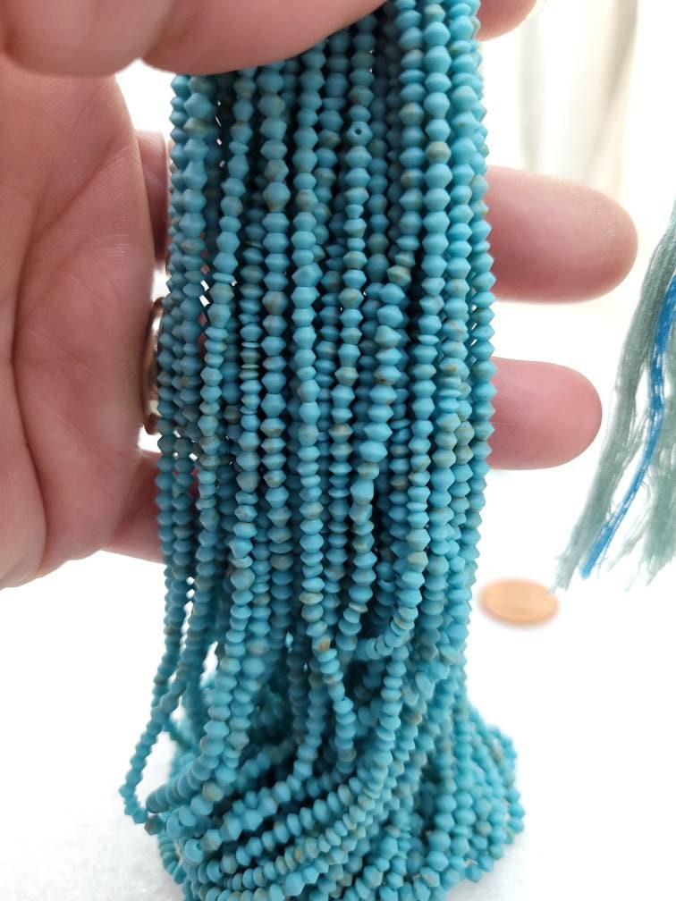 Afghani Heishi Beads Turquoise Saucer Shape  2-3 mm 11"Strand Approximately 140 Beads / Howlite /Jewelry Supplies.