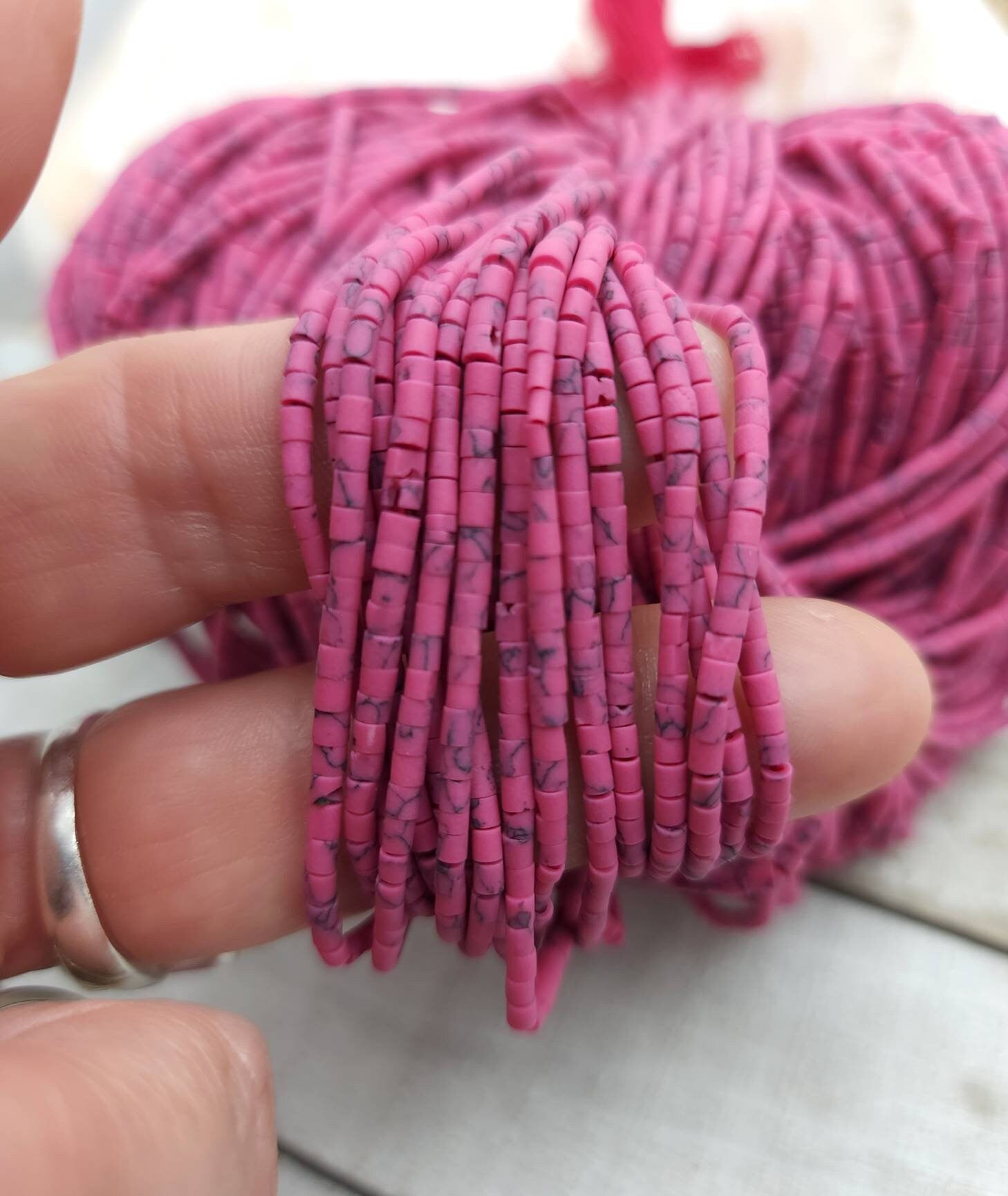 Heishi Beads From Afghanistan /  Strand 12-13" Inches Long  150+ Beads 2mm  / Jewelry Supplies.