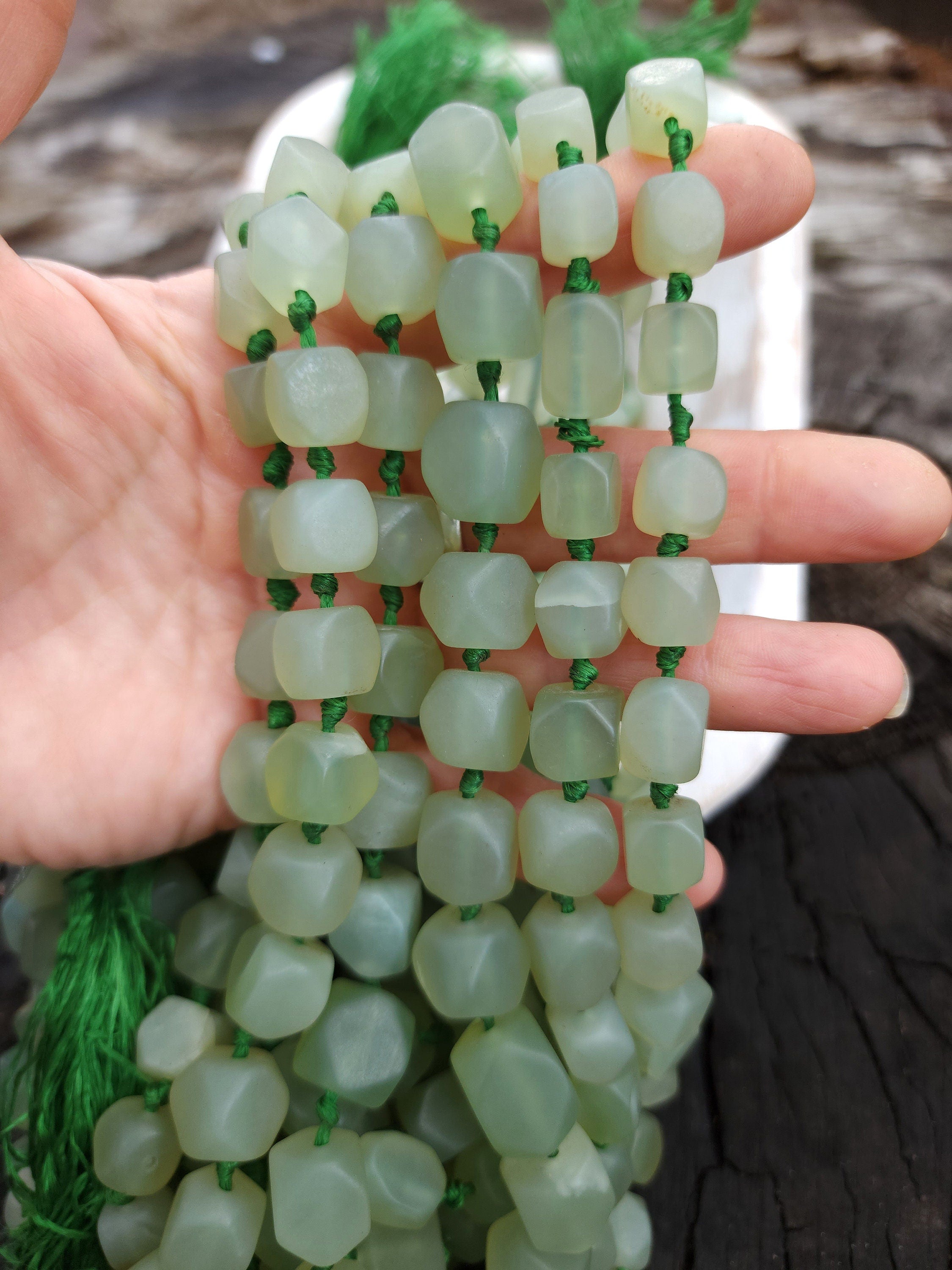 Jade Natural Stone Beads Of Afghanistan, Healing Stones, Full Strand 19-20" 9-15mm ×8-13mm, Jewelry Supplies