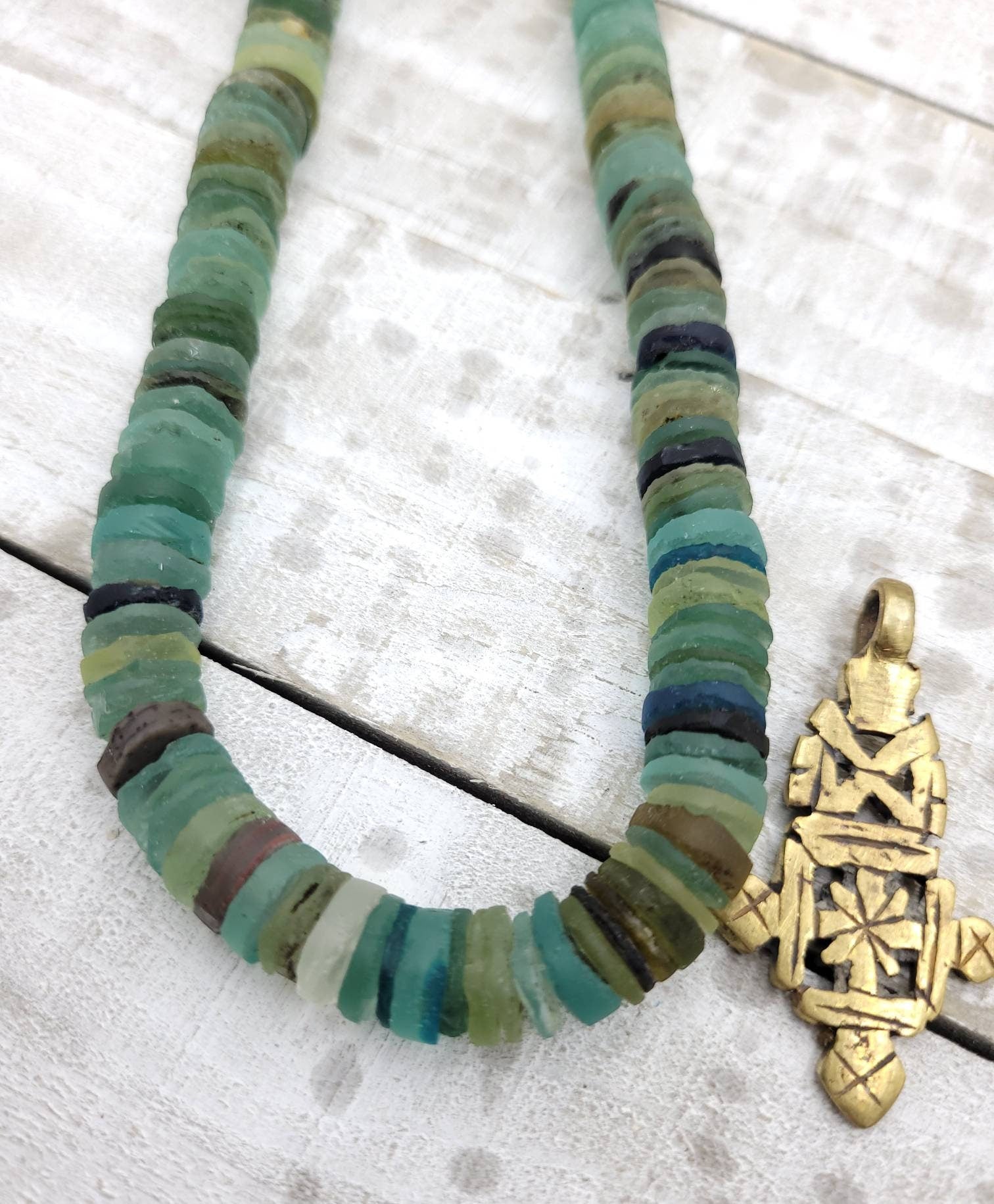 Authentic Genuine 100% Ancient Roman Glass Shaped Discs / Strand Length 7" 10-11mm / Afghan Beads / Jewelry Making Supplies / Craft.