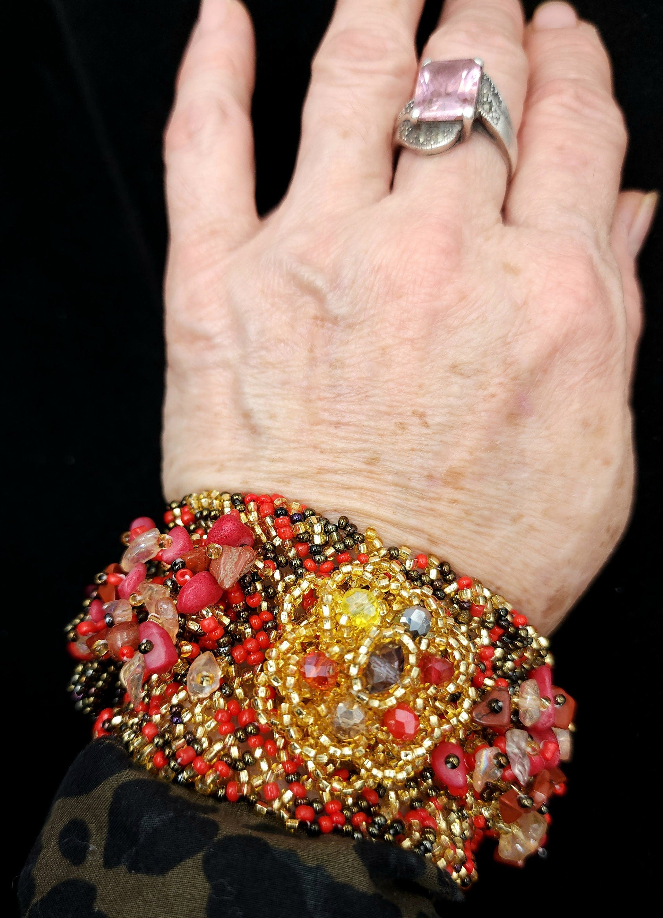 Handmade Bracelet with seeds and natural stone beads / Colorful Handmade Bracelet / Mexican Bracelet