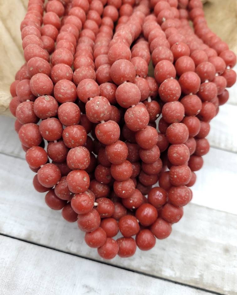 Beautiful Glass Beads With Rustic Accent Made By Artisan Hands From Thailand Strand With 20 Beads 10-11mm /Lampwork Beads/ Indonesian Beads.