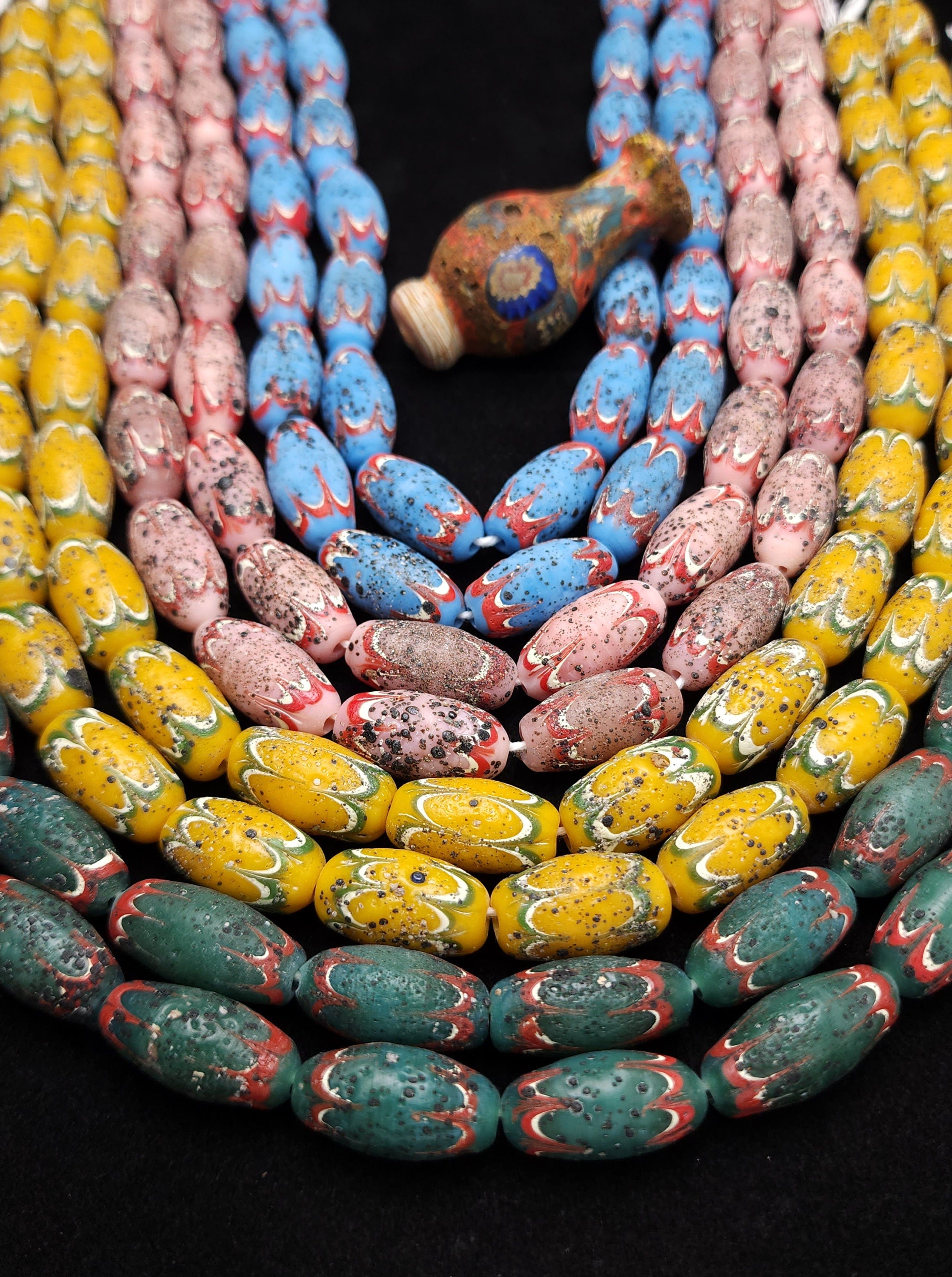Rustic Chevron Style Beads, Handcrafted From Thailand, 8 Beads  22-23x11mm, Unusual Beads, Lampwork Beads, Jewelry Making Supplies,  Craft.