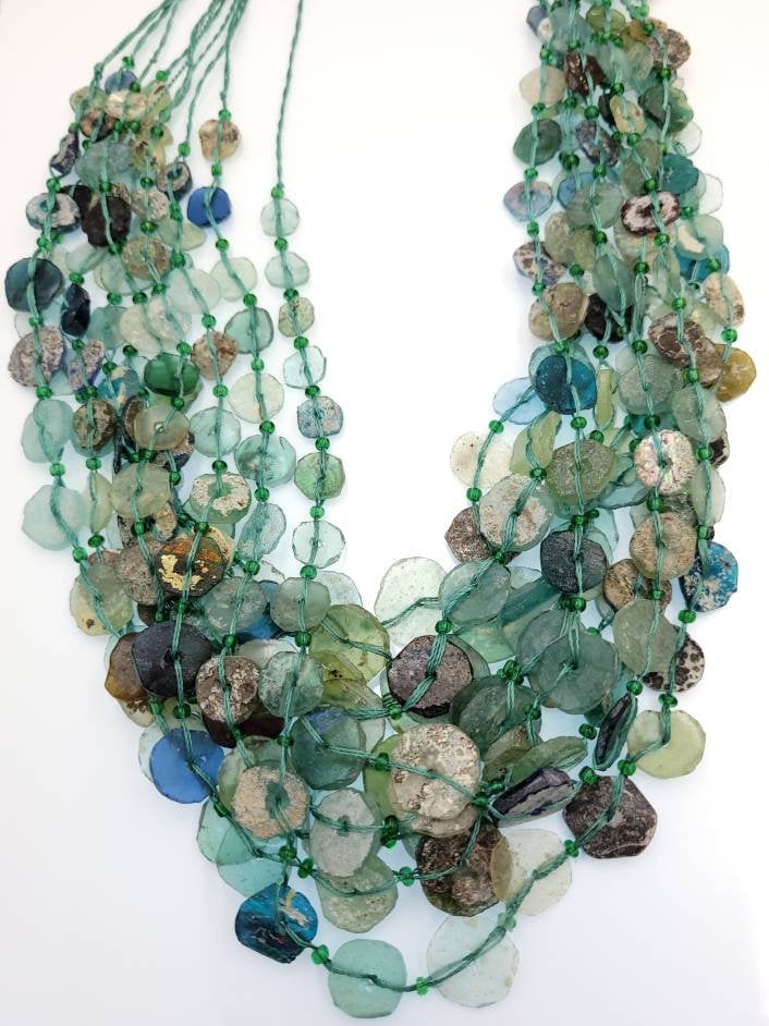 Roman Glass Beads 14-15" From Ancient Rome Lots Of Patina The Glass Speaks For Itself Of Its Age Over 2,000 Years Old, Authentic Genuine
