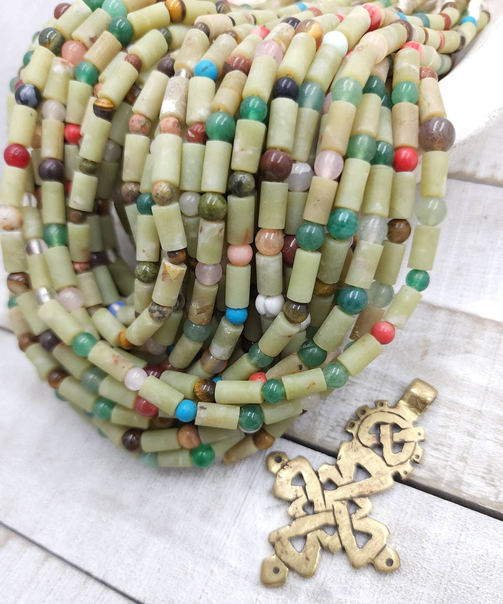 Beautiful Necklace Natural Jade From Afghanistan  12-12.5" Beads 4-5mm and 9-10×5mm/  Gift For Her / Gift For Him / Healing Stone Necklace.