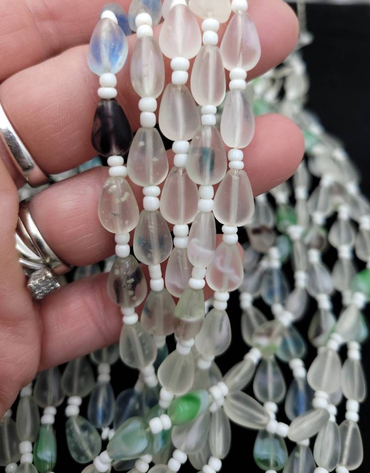 Beautiful Glass Beads From AfghanistanStrand 15-17 "10 x 8mm/Jewelry Supplies / Egyptian Style Beads/Choose Option.