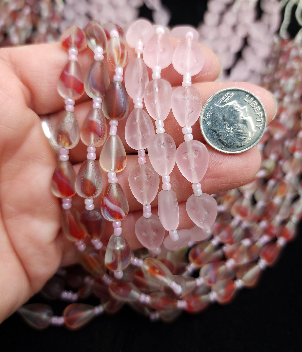 Glass Beads From AfghanistanStrand 17" 10-11mm / Jewelry Supplies / Egyptian Style Beads / Opaque Glass Beads / Jewelry Supplies.