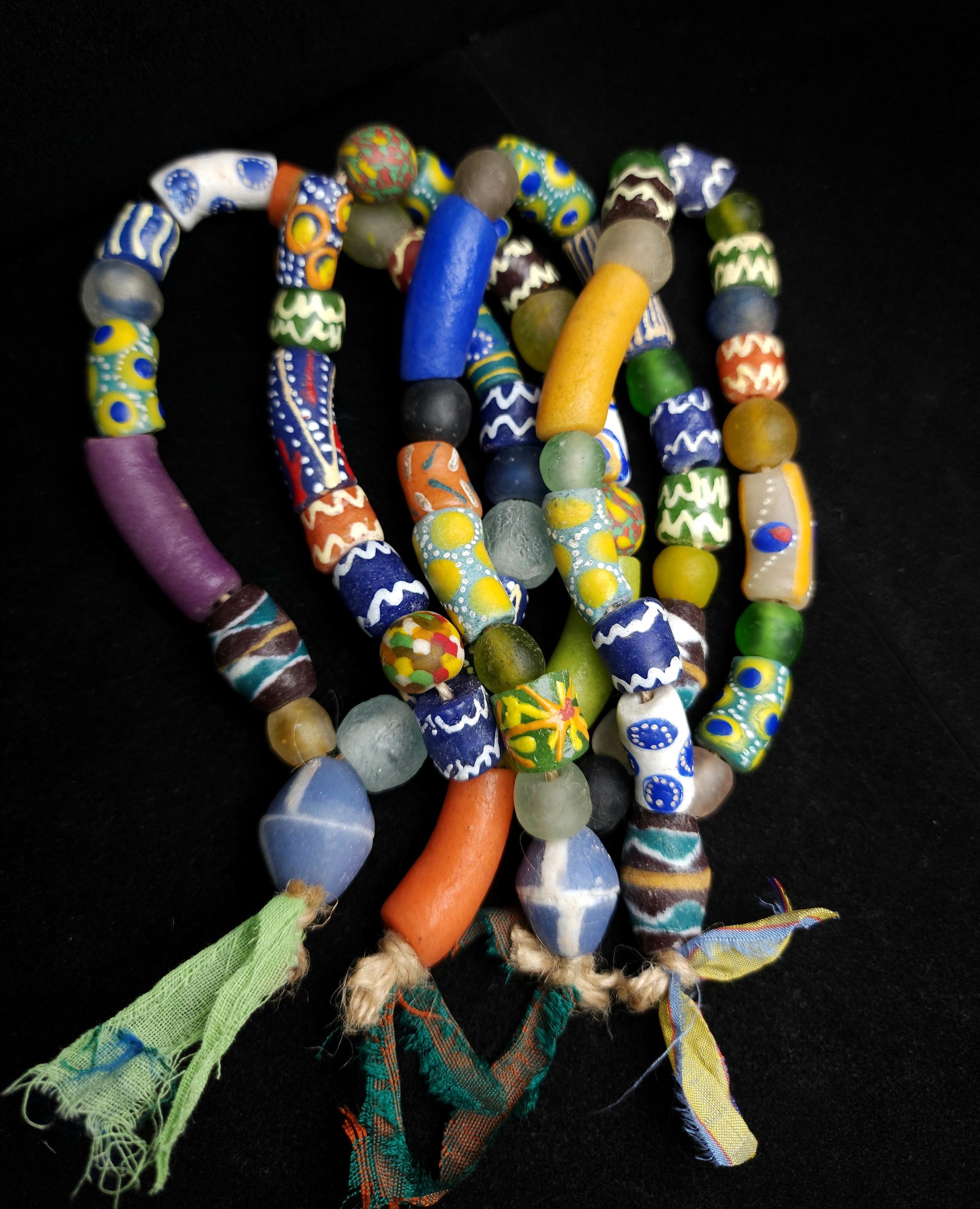 Wide Variety Of African Recycled Glass Beads Strand 10" 10-32mm / Recycled Glass Beads / Funn Multicolor Beads / Jewelry Supplies / Craft.