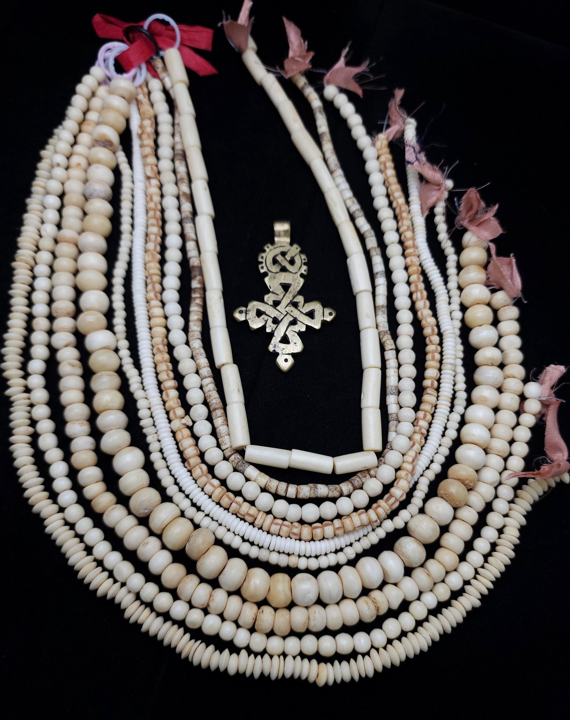 Lot of 10 Full Strands 14-16" Long / Buffalo Bone Beads / Assorted Natural Bone Beads 4-11mmx 3-16mm / Wholesale / Jewelry Making / Crafts /
