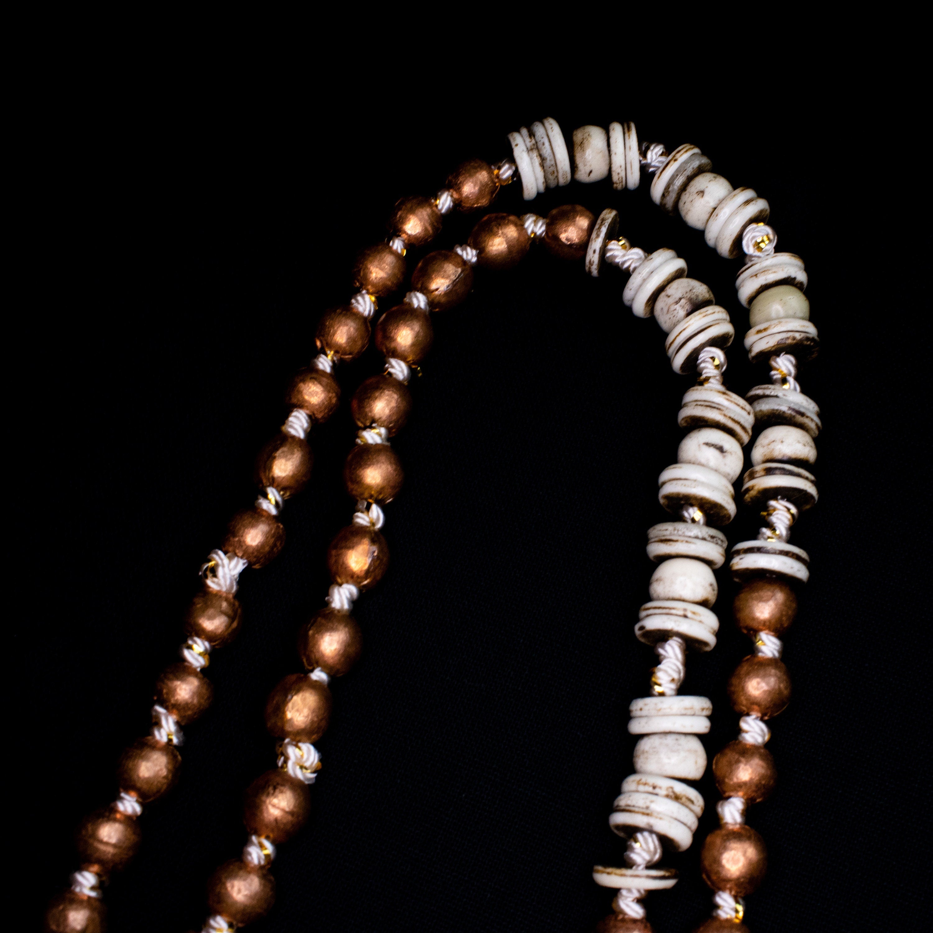 Miracle | Necklace | Copper | Electroformed | Silk | Quartz | Bone